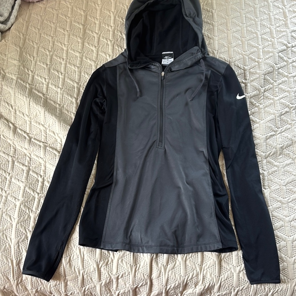 Nike Black and Gray Hooded Jacket